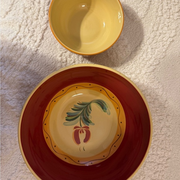 Southern Living Vibrant Red and Yellow Dinnerware Set - Picture 1 of 7